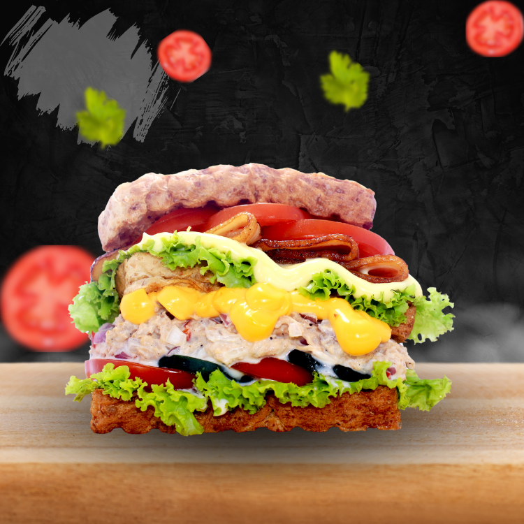 Double Decker Ham, tomato And Lettuce And Grilled Tuna Cheese Melt