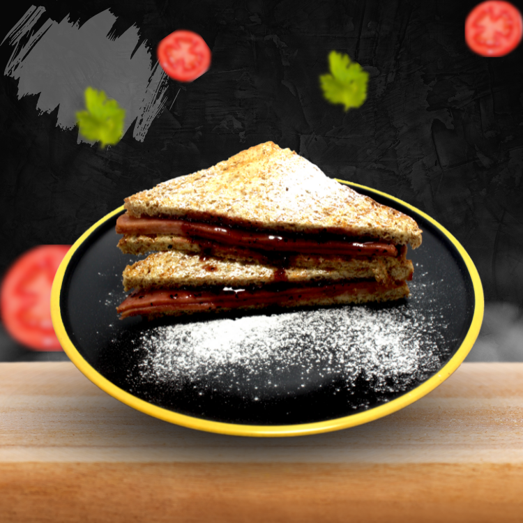 Ham Blueberry Jam Sandwich